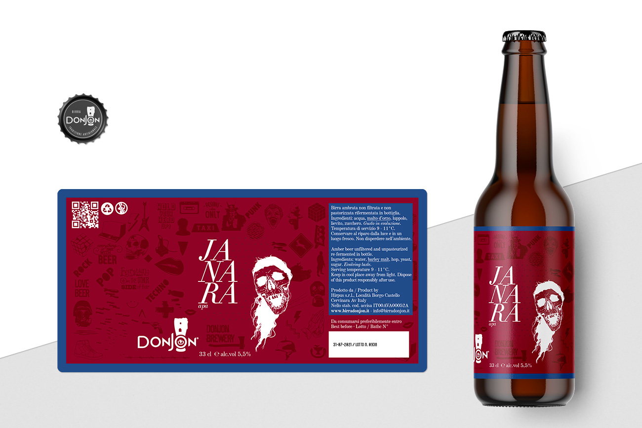 Progettazione grafica etichetta birra donjon avellino