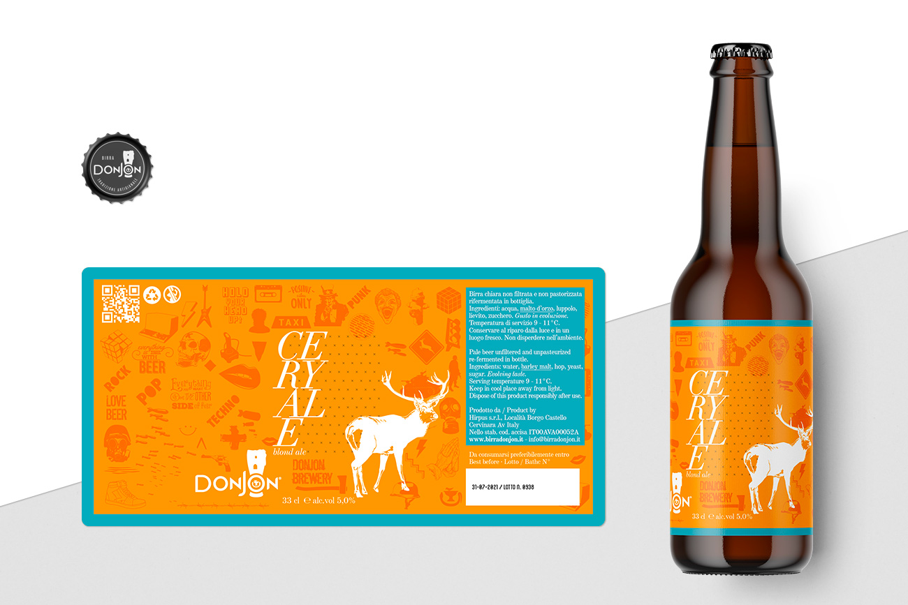 Progettazione grafica etichetta birra donjon avellino