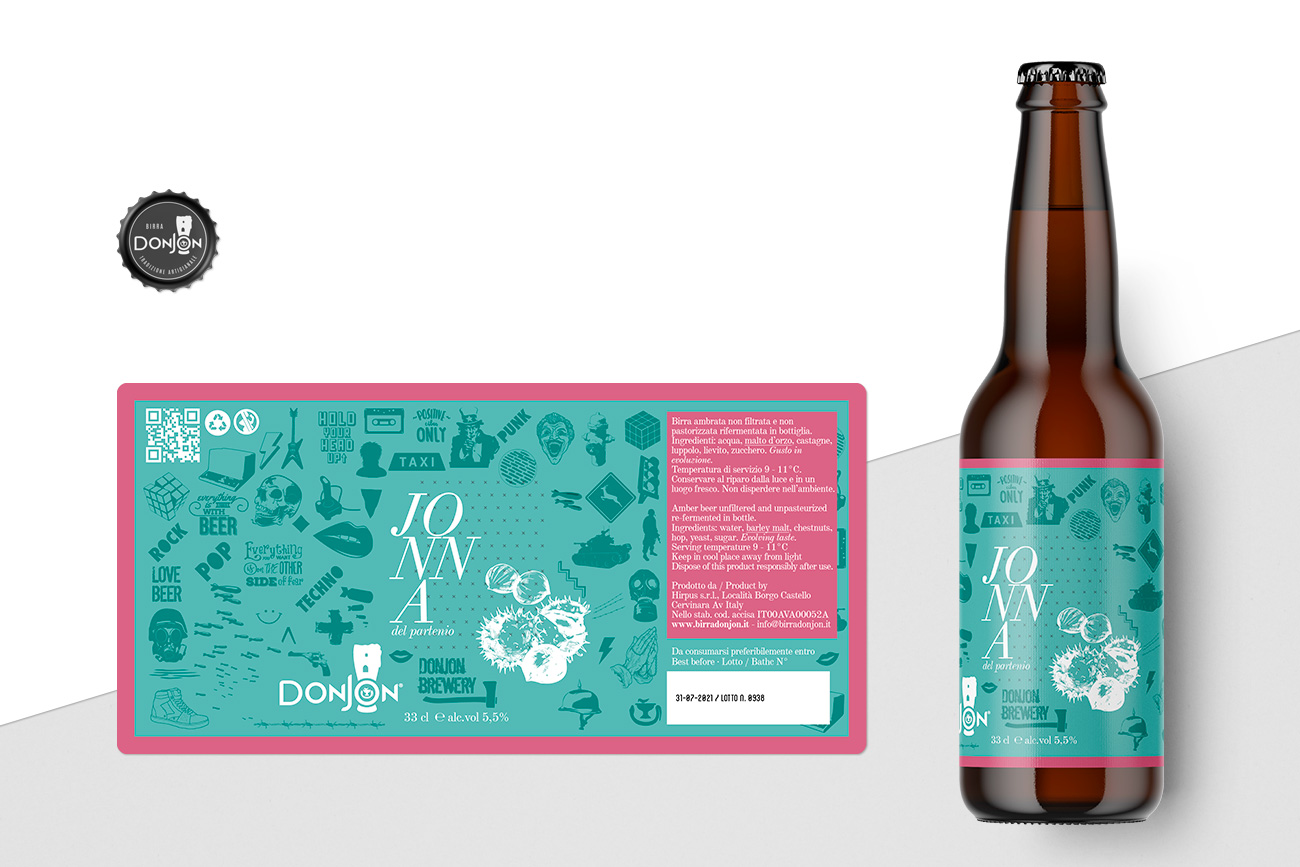 Progettazione grafica etichetta birra donjon avellino