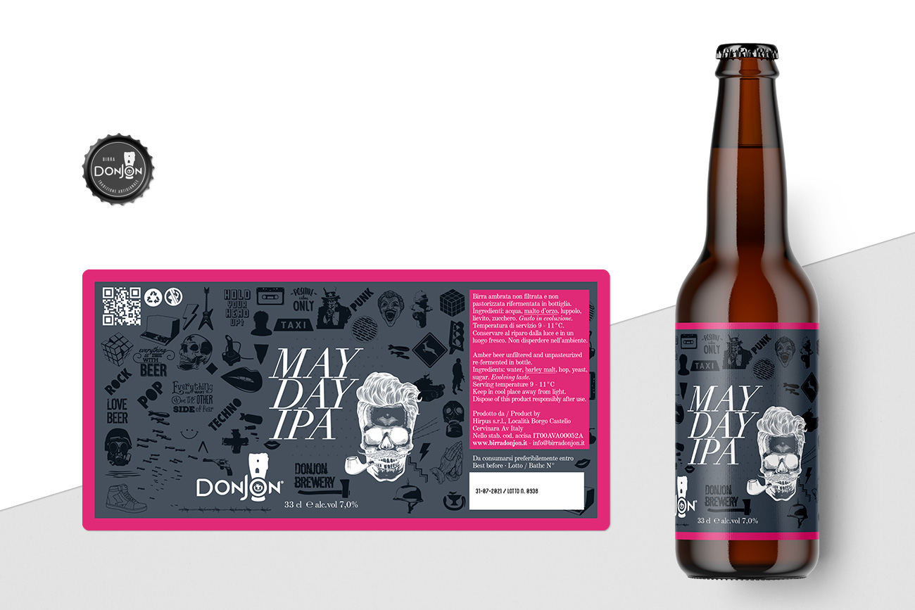 Progettazione grafica etichetta birra donjon avellino