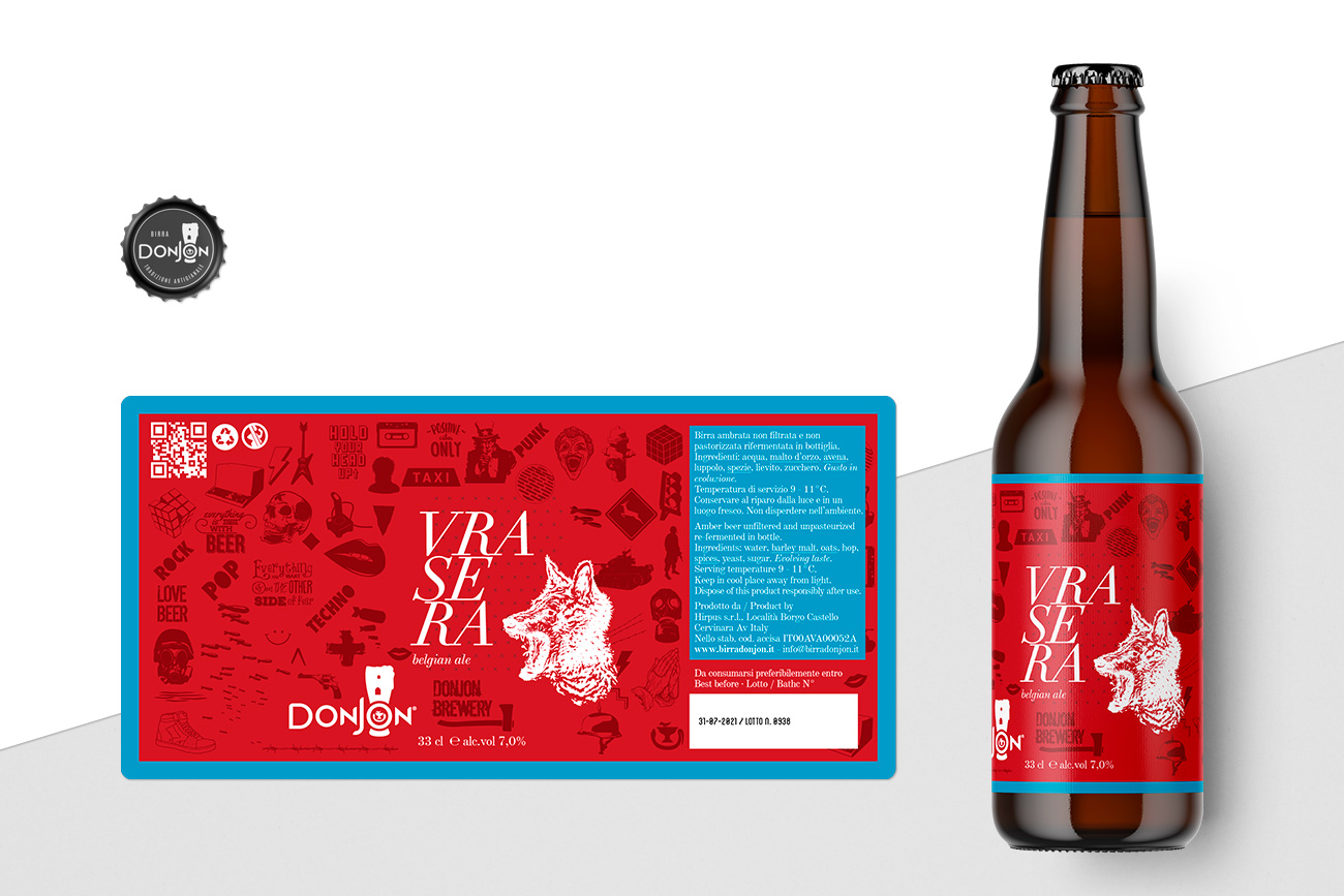 Progettazione grafica etichetta birra donjon avellino