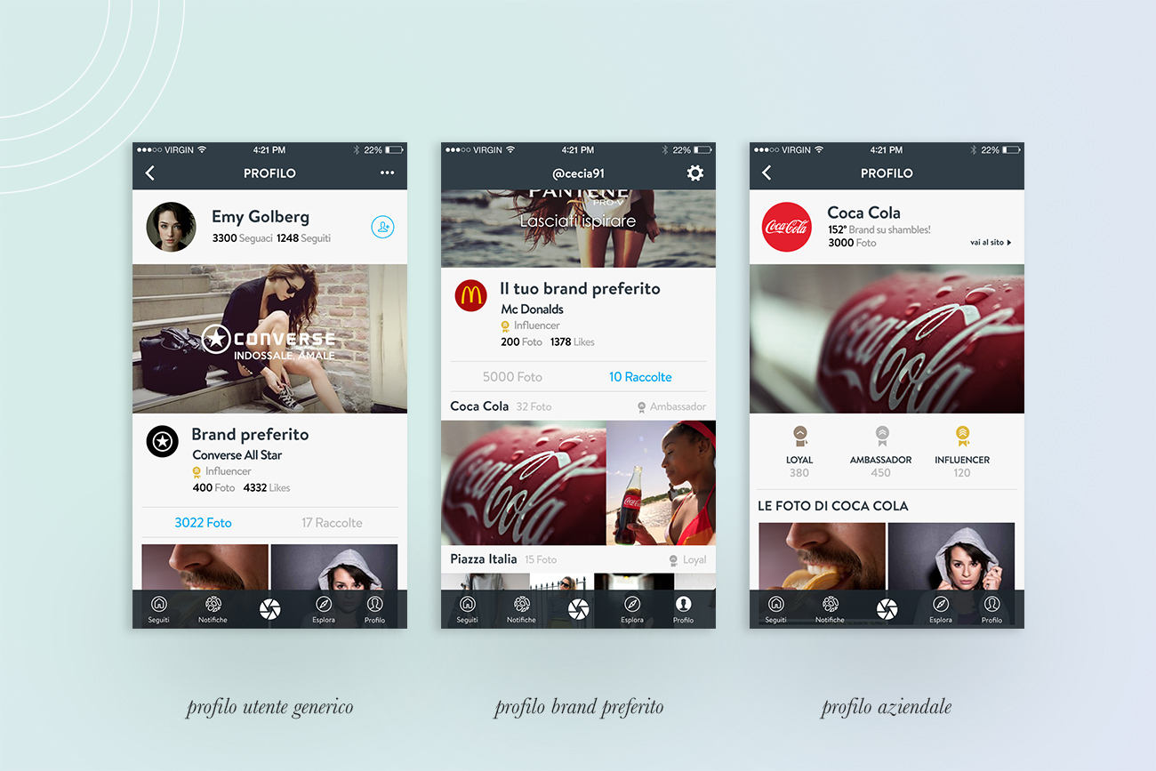 Progettazione User Interface Design Shambles App