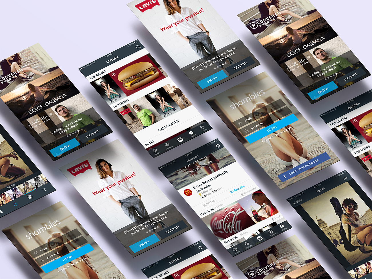 Progettazione User Interface Design Shambles App