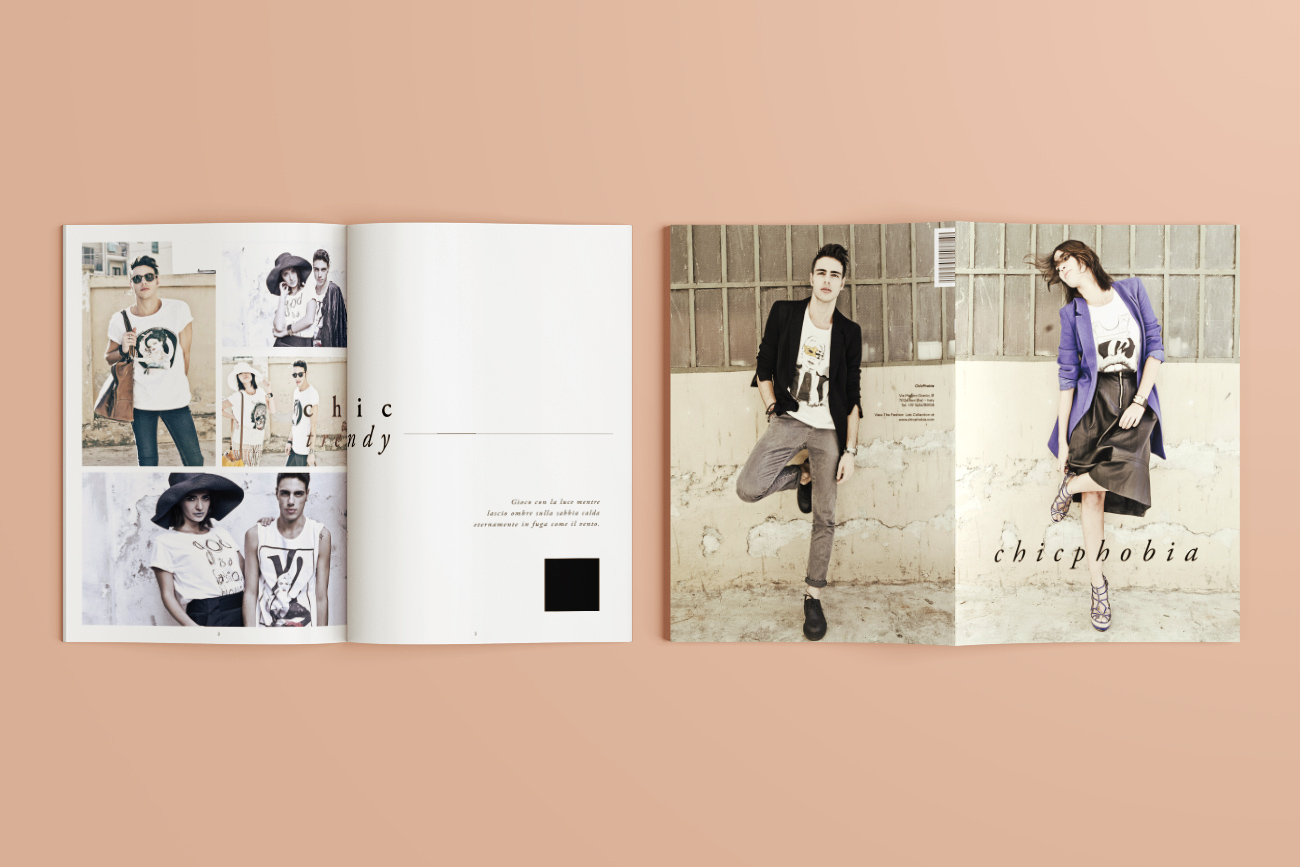 Progettazione grafica catalogo lookbook fashion chicphobia napoli