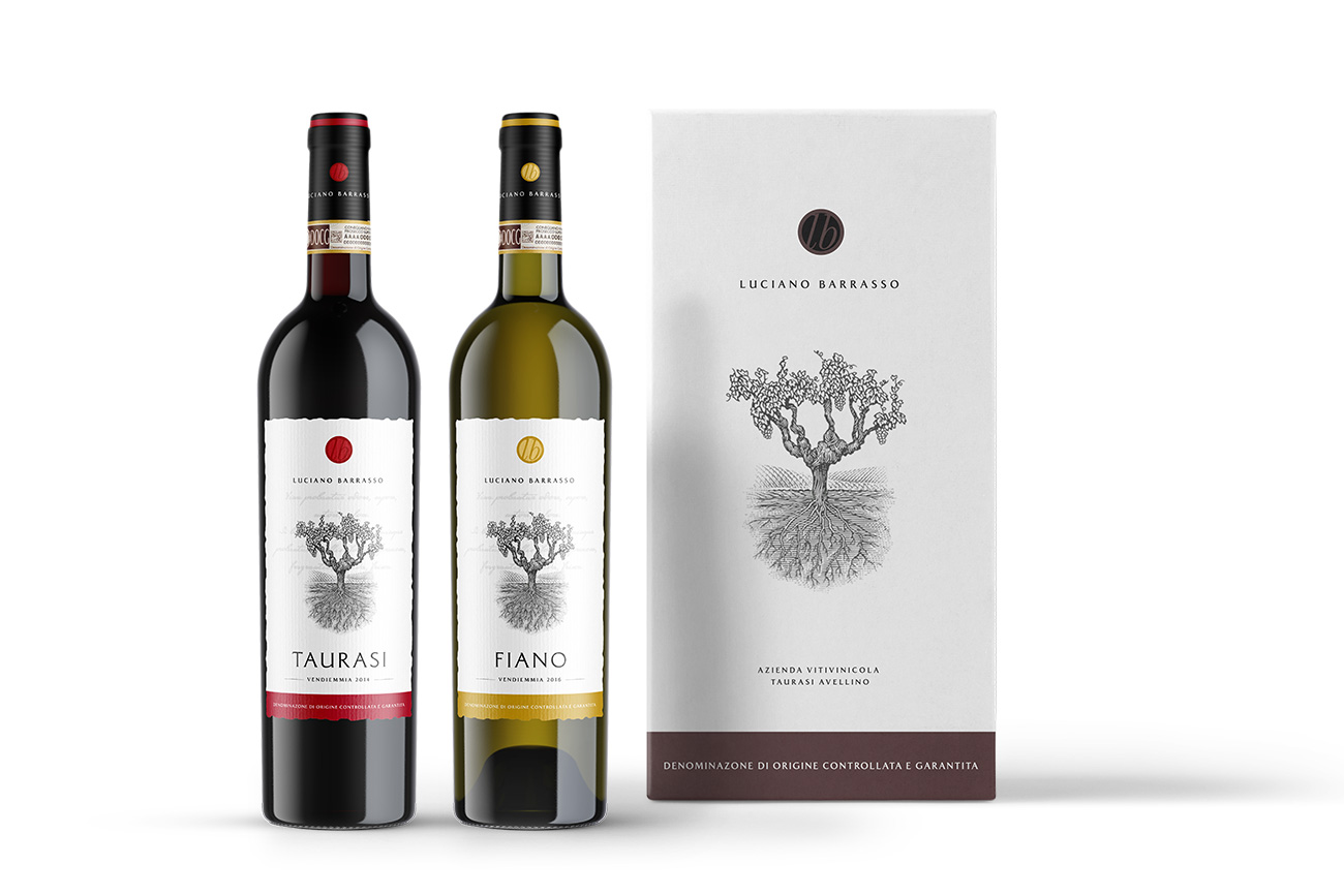 progettazione grafica etichette vino luciano barrasso taurasi fiano avellino