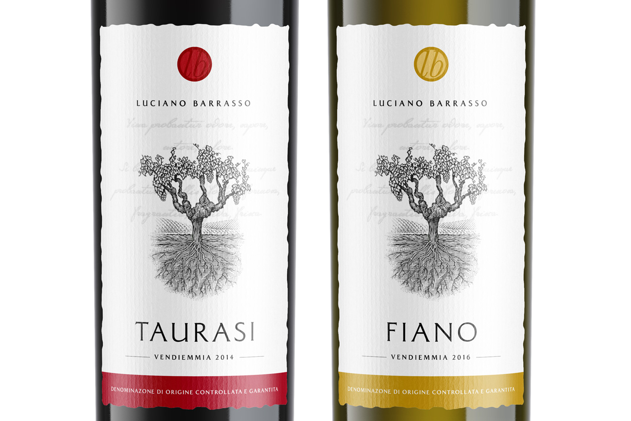 progettazione grafica etichette vino luciano barrasso taurasi fiano avellino