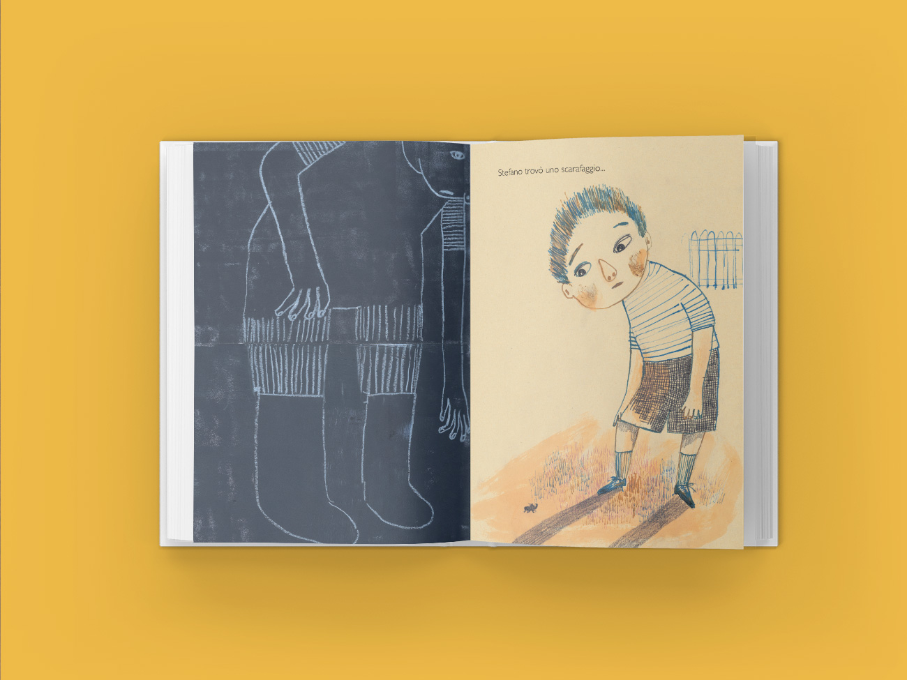 progettazione grafica-libro illustrazioni stefano e lo scarafaggio edizioni primavera editrice scarafaggio
