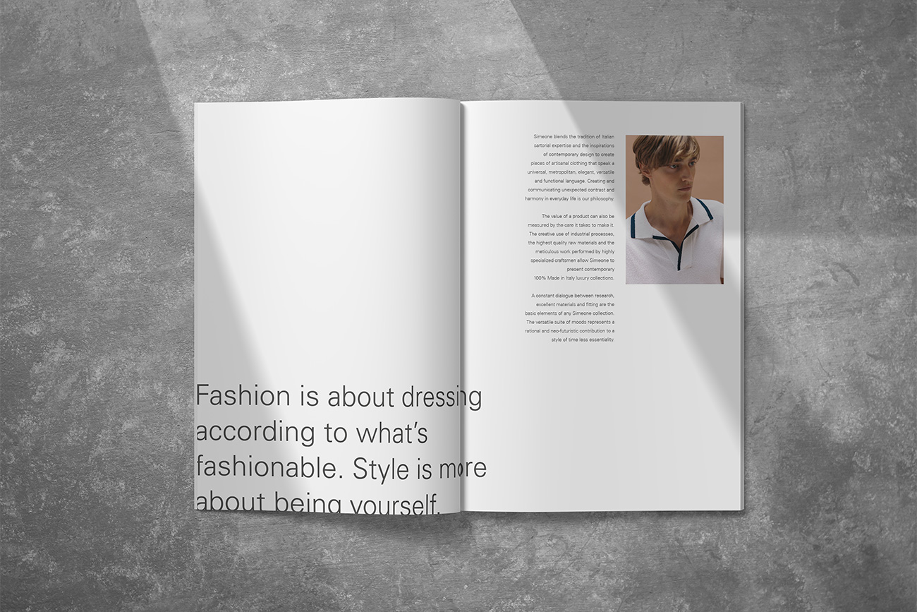 progettazione grafica lookbook catalogo simeone napoli