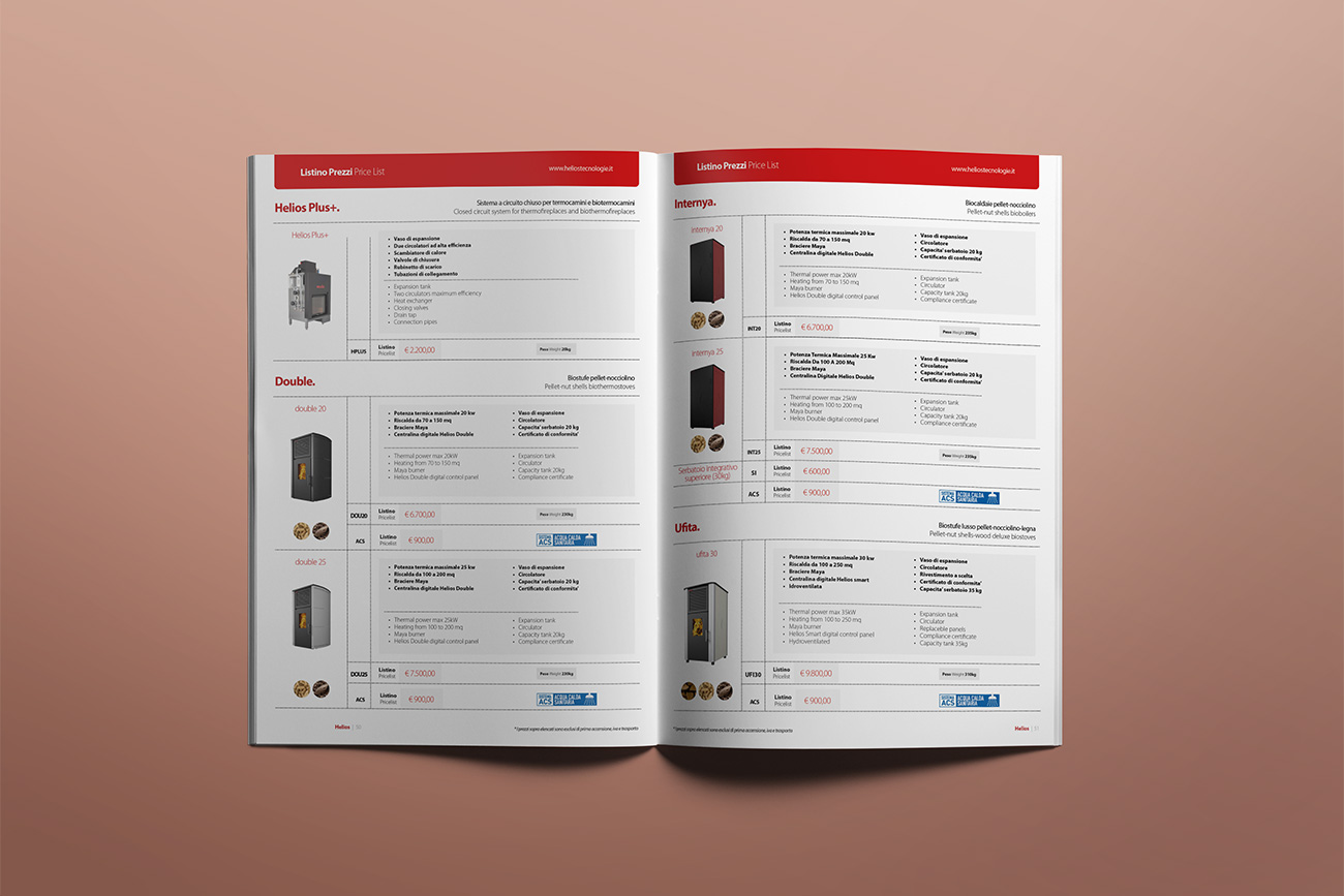 progettazione grafica catalogo prodotti brochure helios avellino