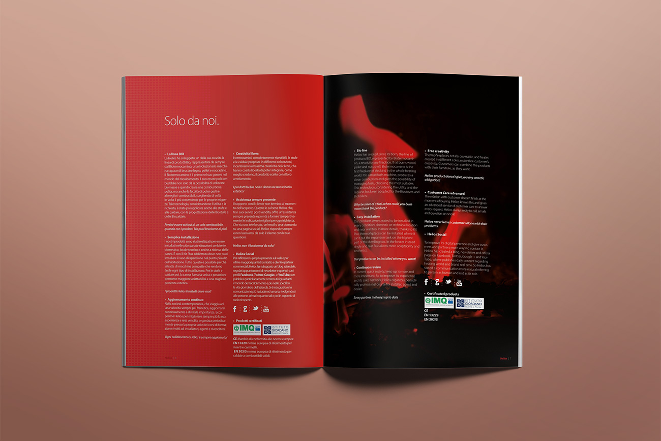 progettazione grafica catalogo prodotti brochure helios avellino